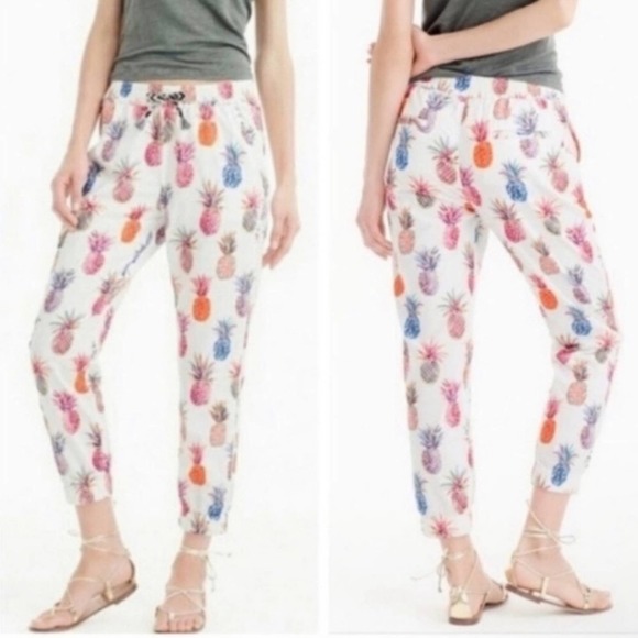 J. CREW x Ratti Rainbow Pineapple Print Seaside Beach Jogger Pants Women’s 2 - Picture 16 of 16